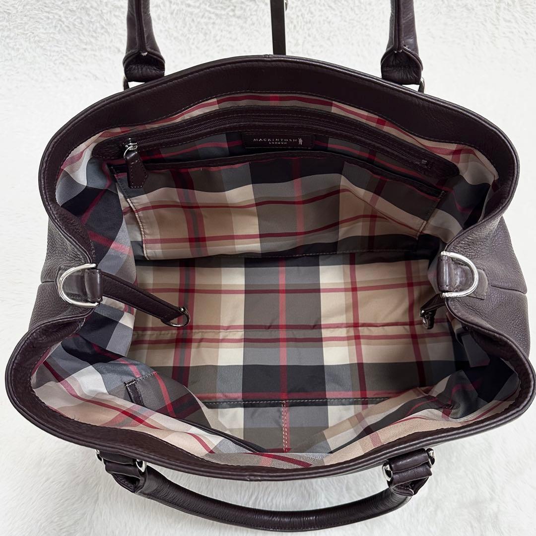 未使用級✨マッキントッシュロンドン トートバッグ レザー シボ革 A4 大容量