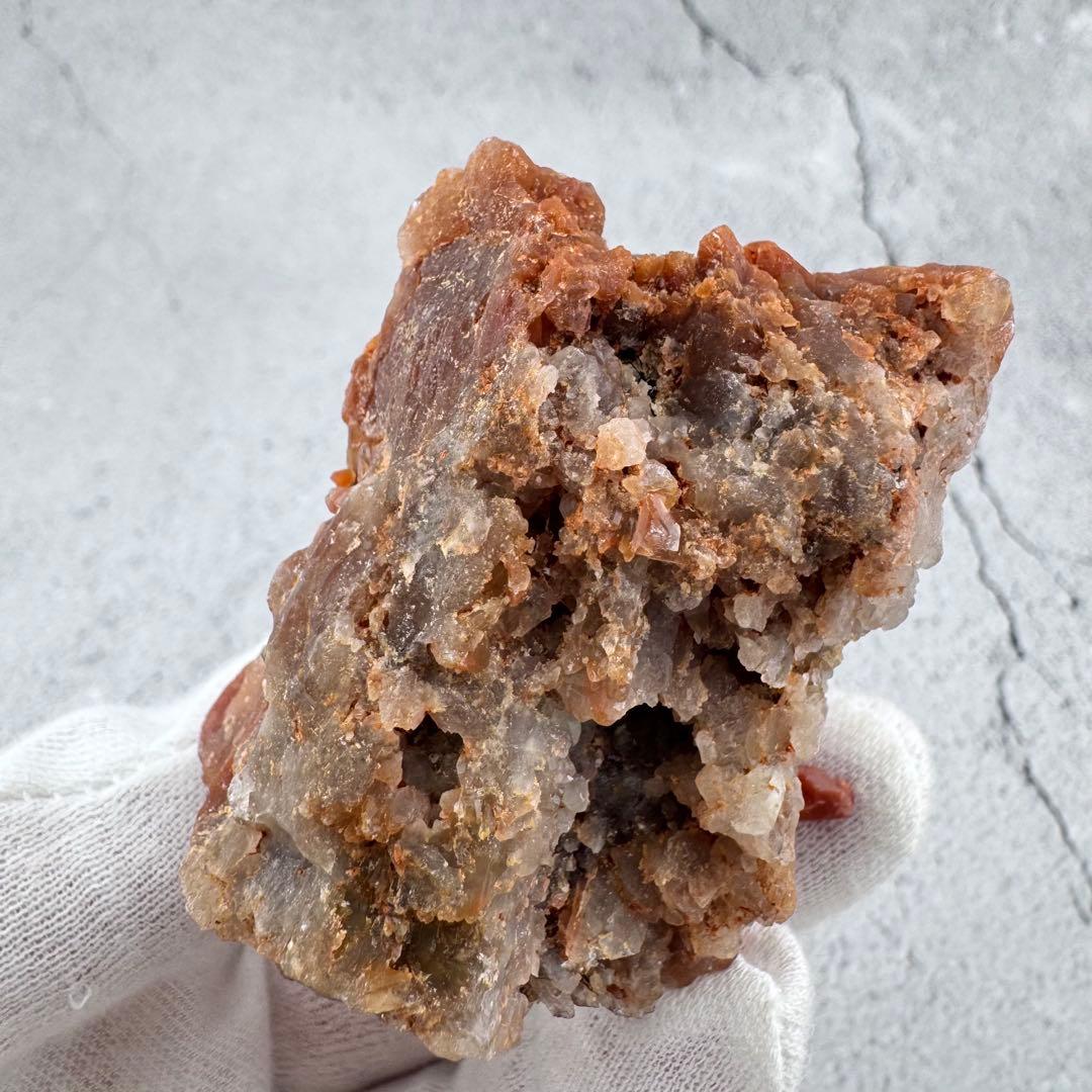 G-62マダガスカル産 赤水晶 クラスター 天然石　レッドクォーツ 希少原石