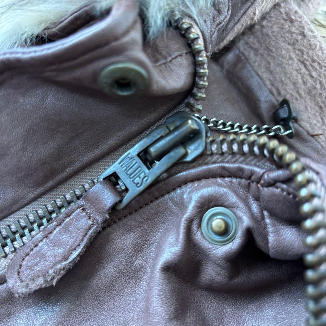 sisii✨2way洗えるレザージャケット　フィッシュテール リアルファー