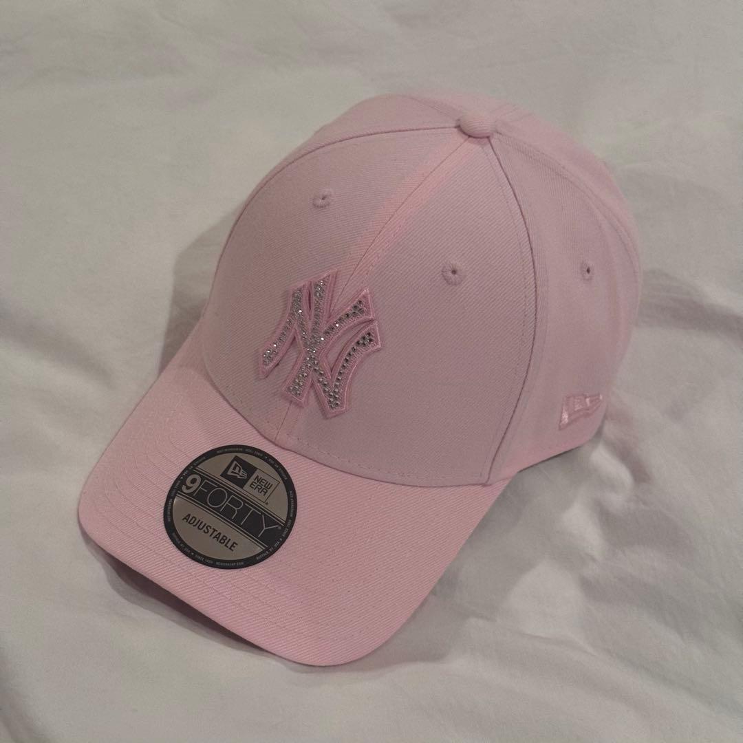 【新品】ニューエラ ラインストーン ニューヨークヤンキース ピンク キャップ