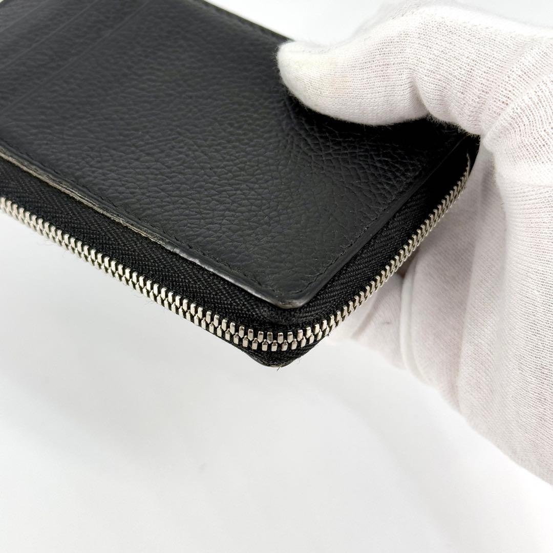 美品 バレンシアガ エブリデイ ケース ラウンドジップ ブラック グリーン