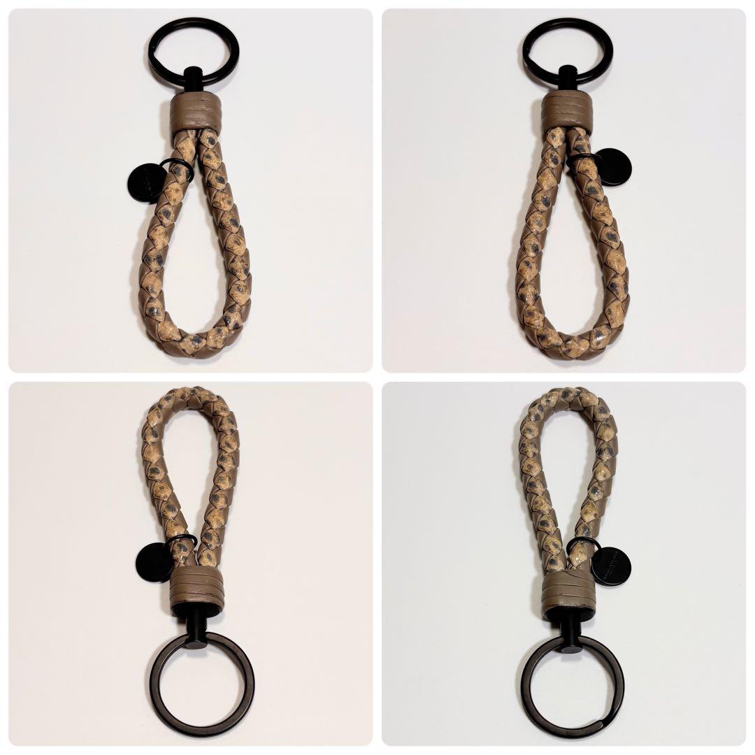 激レア ボッテガヴェネタ キーリング イントレチャート パイソン キーホルダー