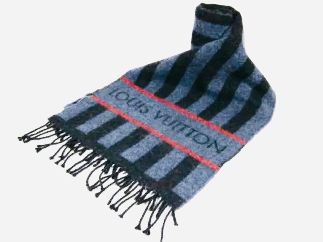 国内正規品 英国製 ルイ・ヴィトン アンゴラ混 エシャルプ バルーン マフラー