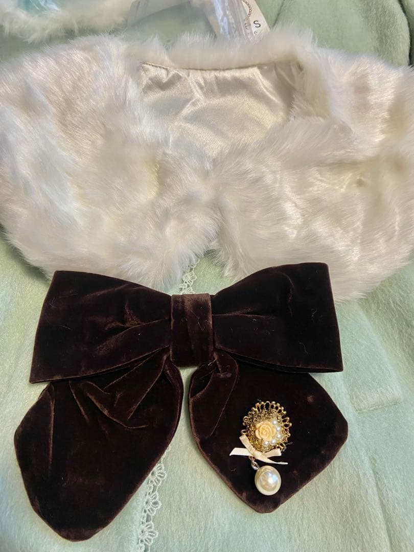 新品タグ　axes femme ファーケープ付きコート