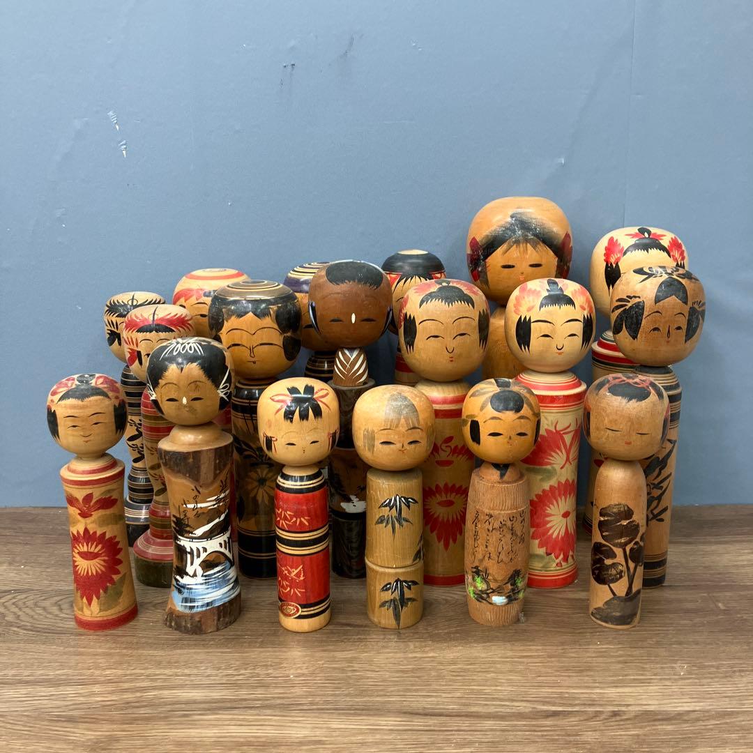 D-3 伝統こけし 創作こけし まとめ売り 18体セット 鳴子 遠刈田 置物