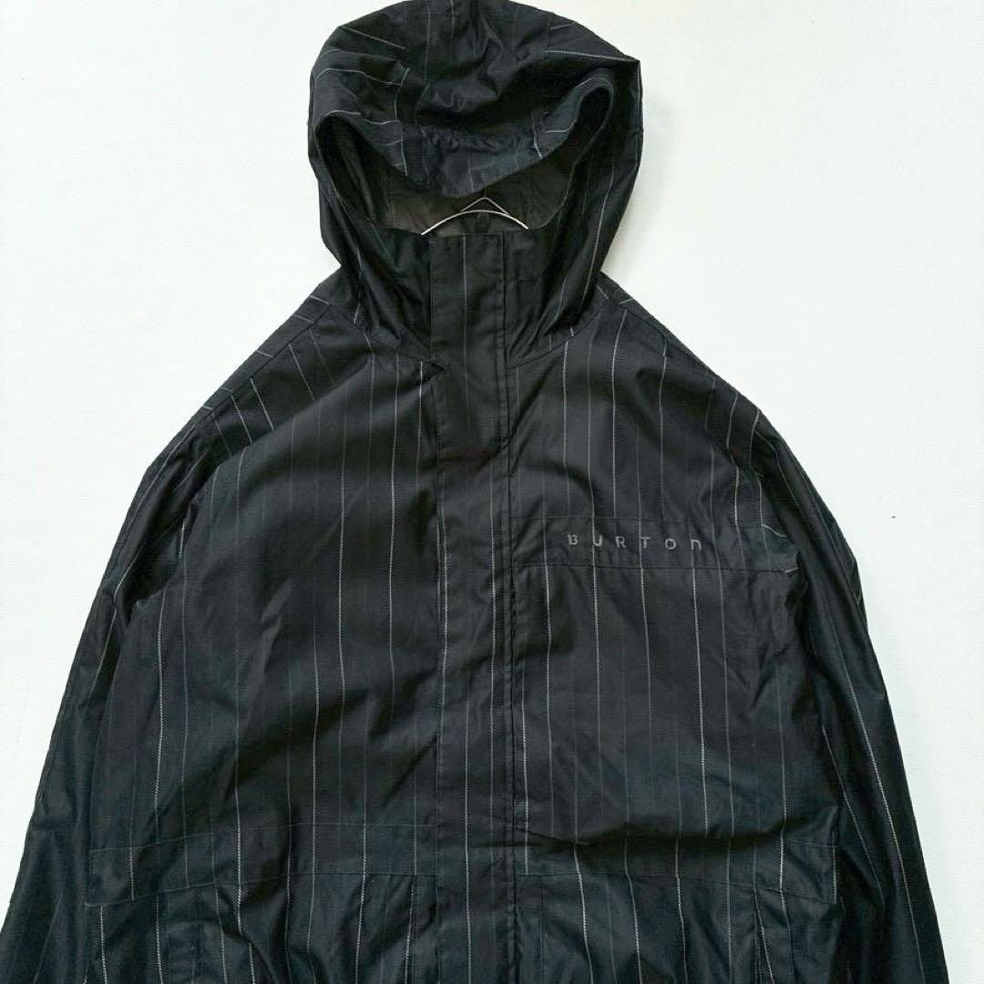 【高機能】BURTON スノボジャケット L DRYRIDE 黒 ストライプ