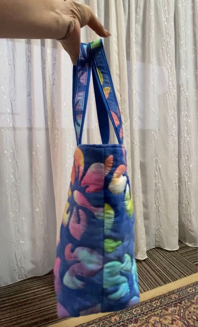 ハワイアンキルト ハンドメイドトートバッグ　ハイビスカス柄　おまけあり