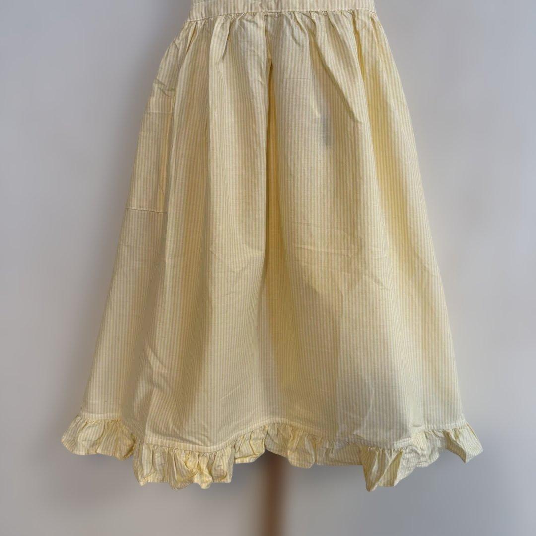 RALPH LAUREN ラルフローレン フリルエプロン 黄 ストライプ