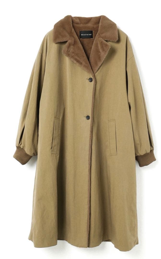 mizuiroind ミズイロインド バックボアコート ベージュ