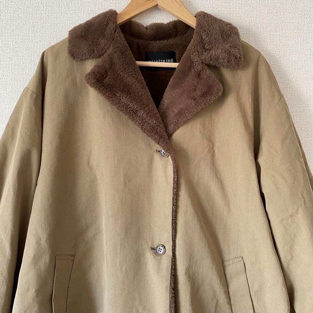 mizuiroind ミズイロインド バックボアコート ベージュ