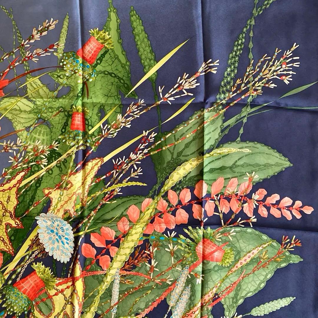 Asprey LONDONシルクスカーフ　フラワー柄 スカーフ 極美品　希少