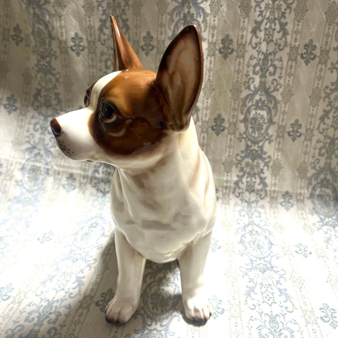 チワワ 陶器製 フィギュア（置物） 犬のオブジェ ヨーロピアン 雑貨 ★美品