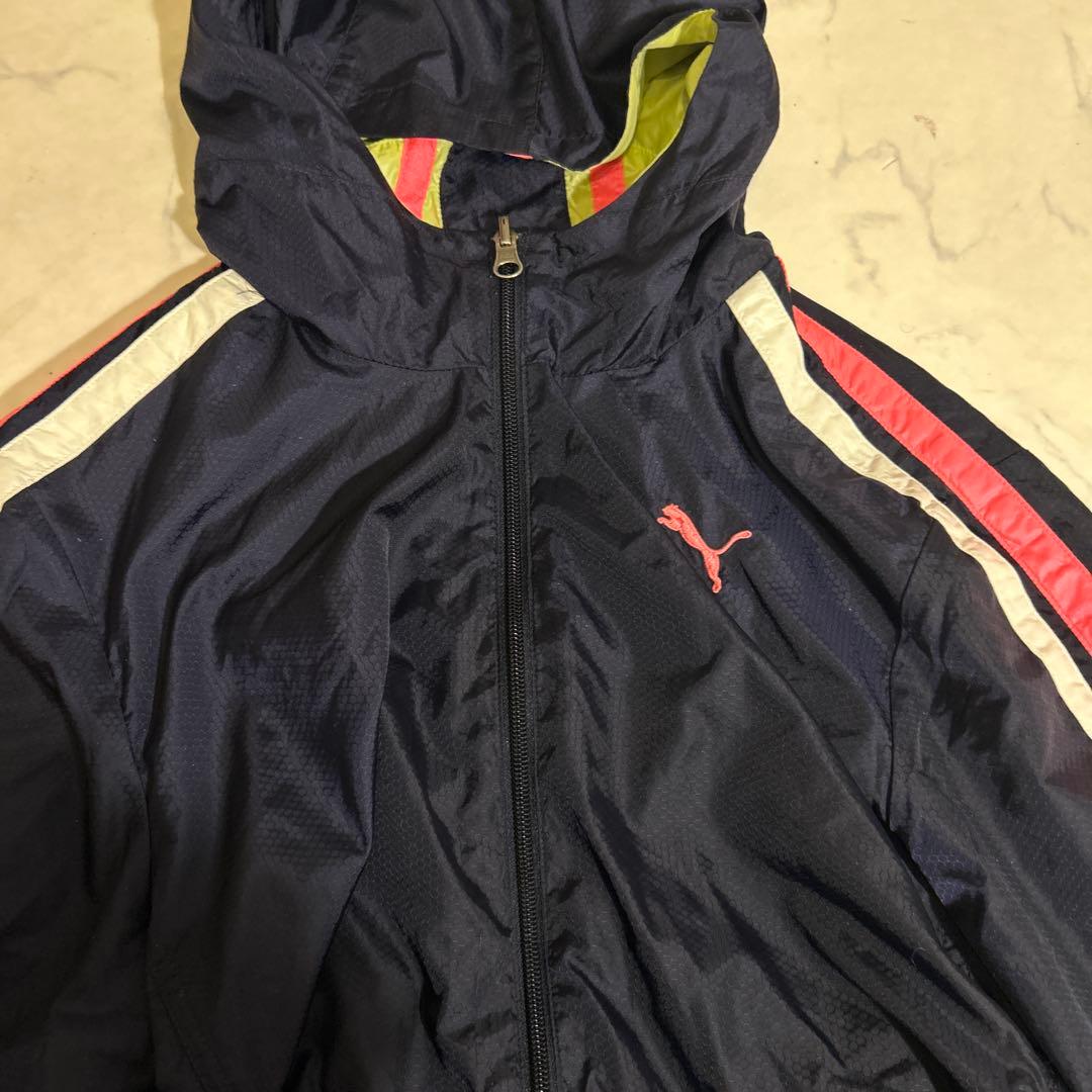 【新品】PUMA リバーシブルマウンテンパーカー M 腕ストライプ／ボーダー