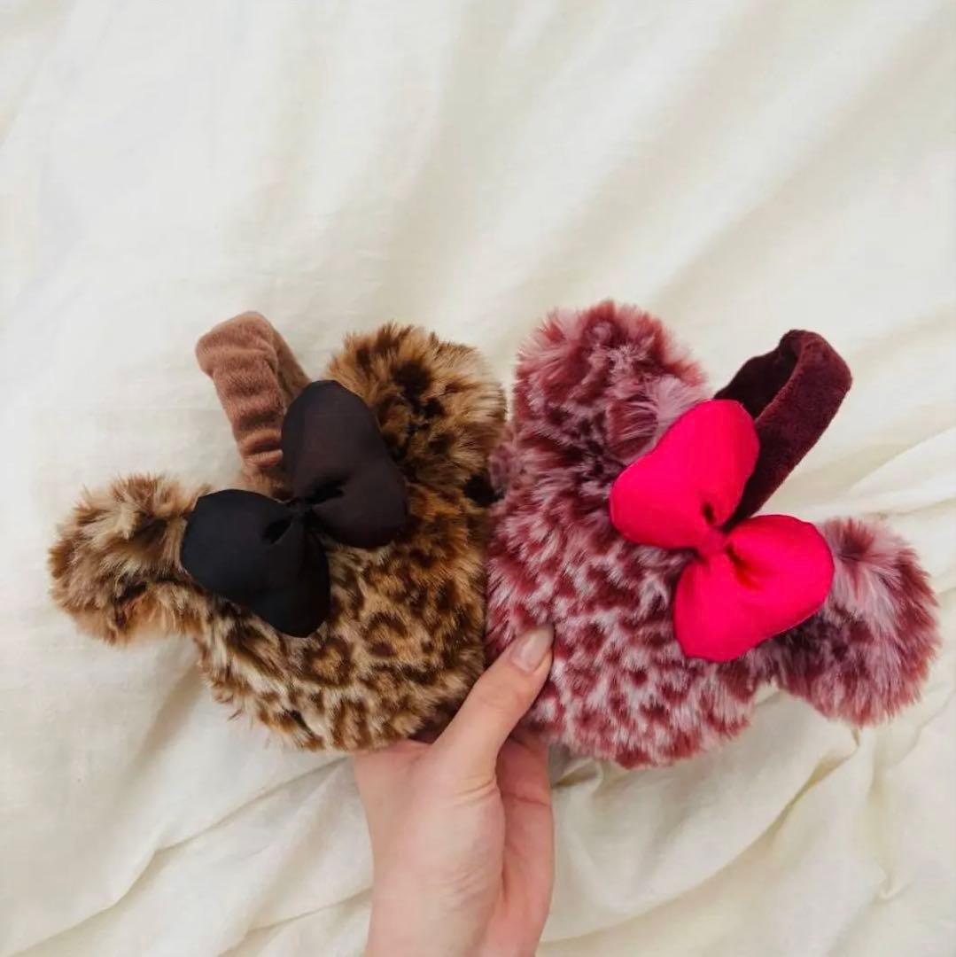 ディズニー　ミニーちゃん仕様　ヒョウ柄　イヤーマフ　　レオパード