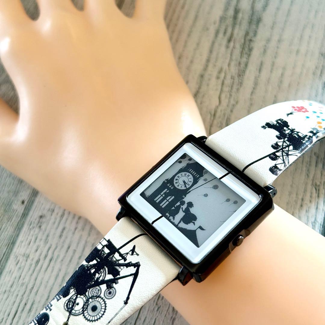 【希少】スマートキャンバス 腕時計 工場と遊園地 ブラック