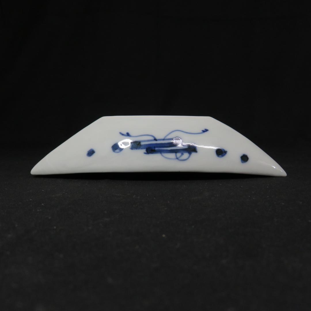 向付 変形皿 小皿 染付 七福神 銘 明治 大正 昭和初期 5客 その1