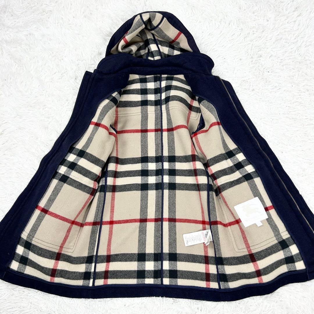 バーバリーチルドレン ダッフルコート 14Y 164cm ネイビー メガチェック