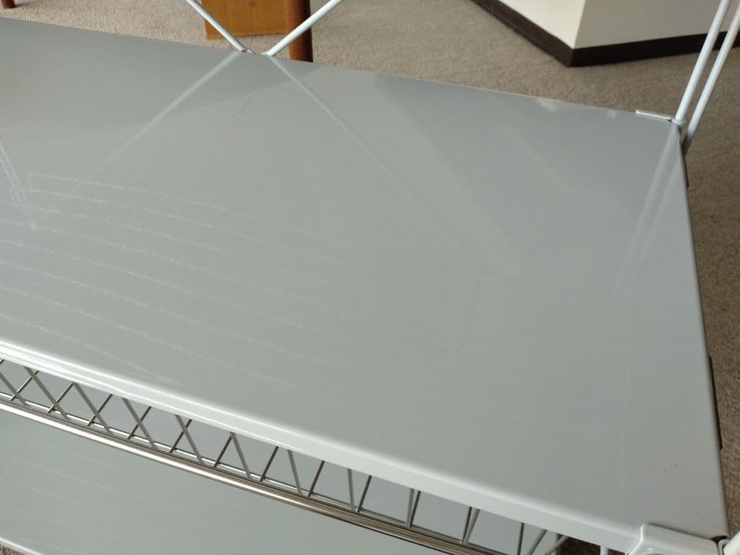 【美品】MUJI無印良品 スチールユニットシェルフ小ワイド86cmバスケット×2