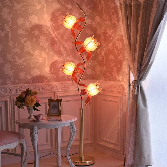 【新品】 ロータス フロアランプ スタンドランプ ゴールド ピンク 蓮 金