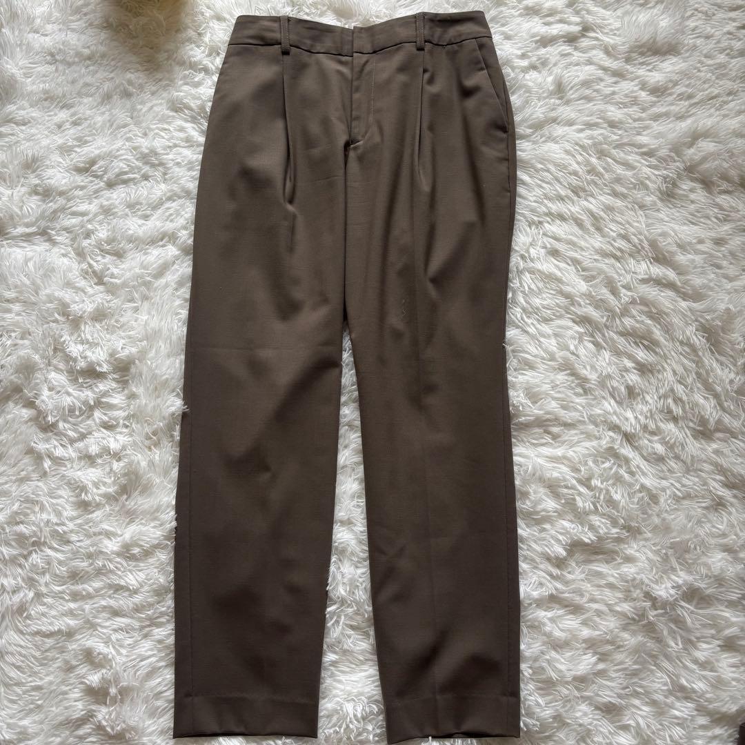 【大きい】グリーンレーベルリラクシング　パンツスーツ　L　ノーカラー　ブラウン