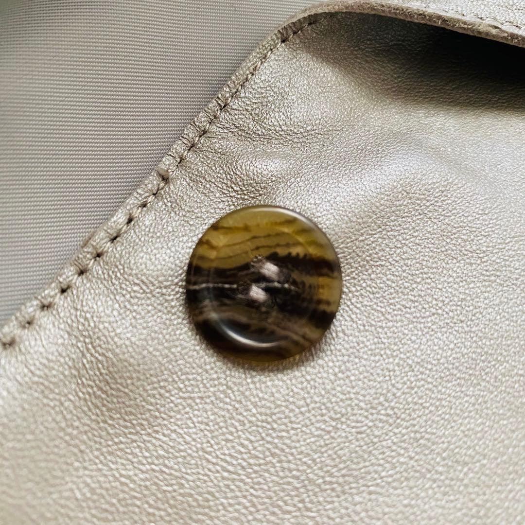 極美品 CARAVAN 最高級ラムレザー メタリックシルバー レザージャケット