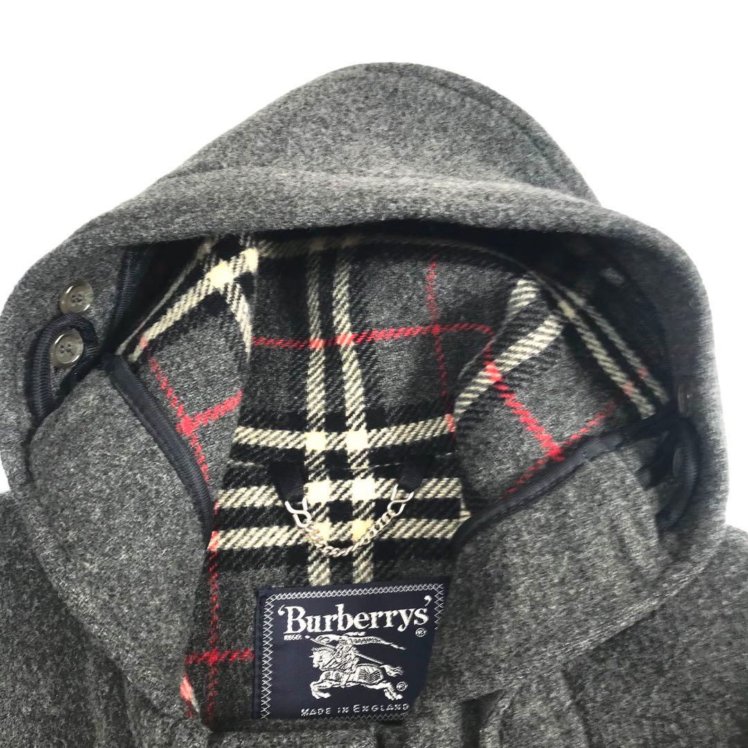 バーバリー Burberrys ダッフルコート グレー ウール ノバチェック