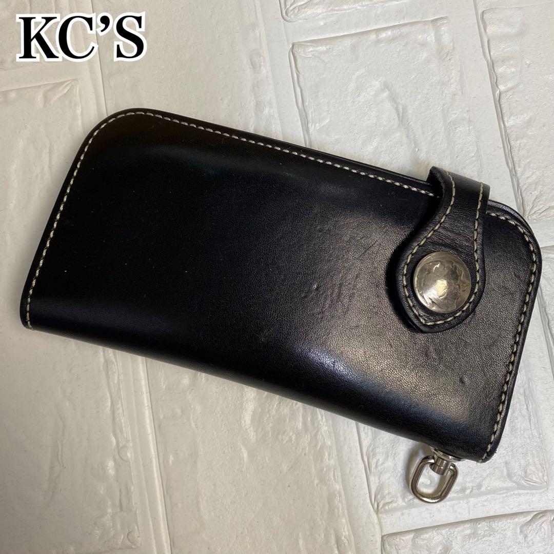 KC's レザーロングウォレット ブラック コンチョ 長財布　本革　ケイシイズ