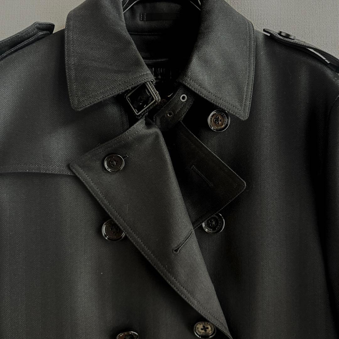 BURBERRY BLACK LABEL ミドル丈トレンチコート ヘリンボーンL