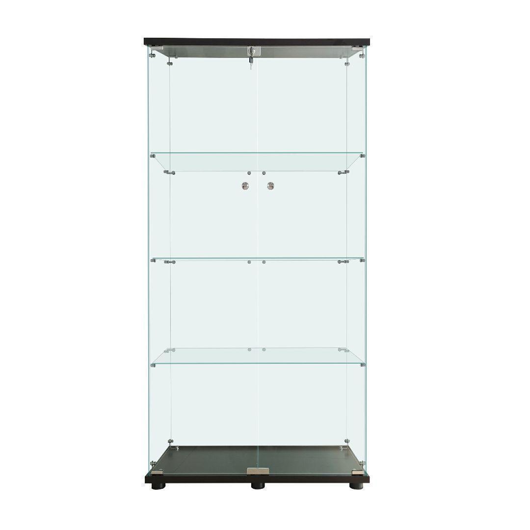 ガラスケース 4段両扉R2002コレクション フィギュア 棚 ショーケース 黒