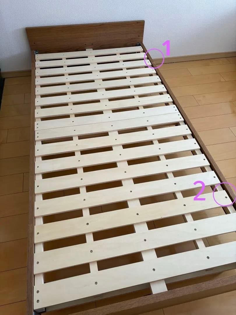 2/28までunicoADDAYベッドフレーム（シングル）ロータイプマットレス付