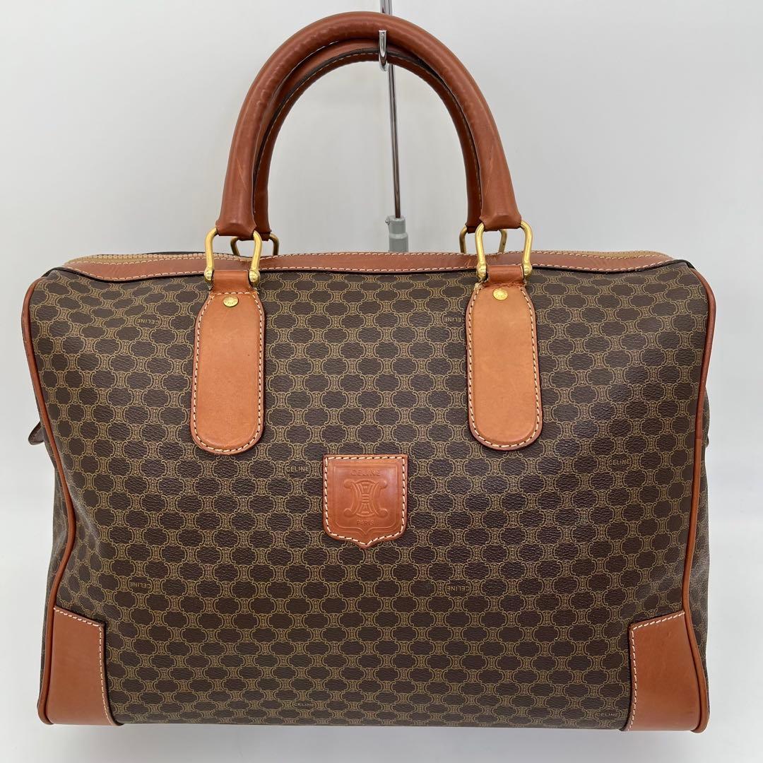 CELINE ハンドバッグ ボストンバッグ マカダム柄 トリオンフ A4収納可能