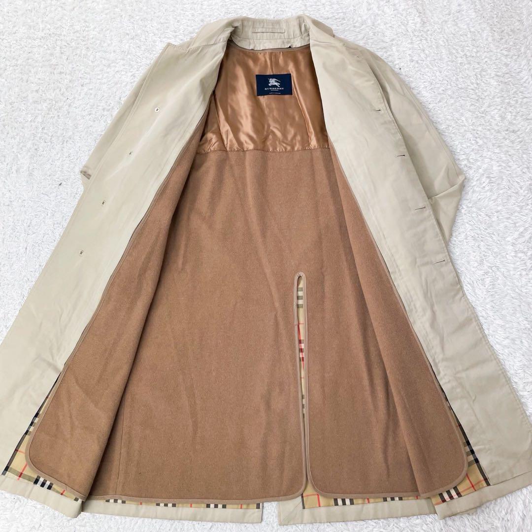 【XL相当】バーバリー ステンカラーコート 英国製 ライナー付 52R ベージュ