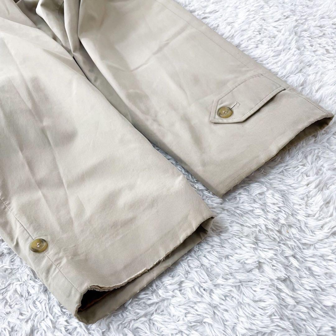 【XL相当】バーバリー ステンカラーコート 英国製 ライナー付 52R ベージュ