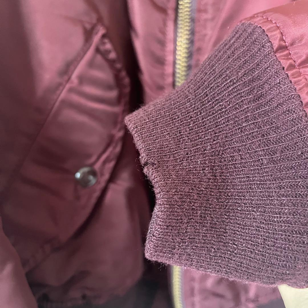 80s alpha MA-1 ボルドー アルファ3本線タグ Mアメリカ製