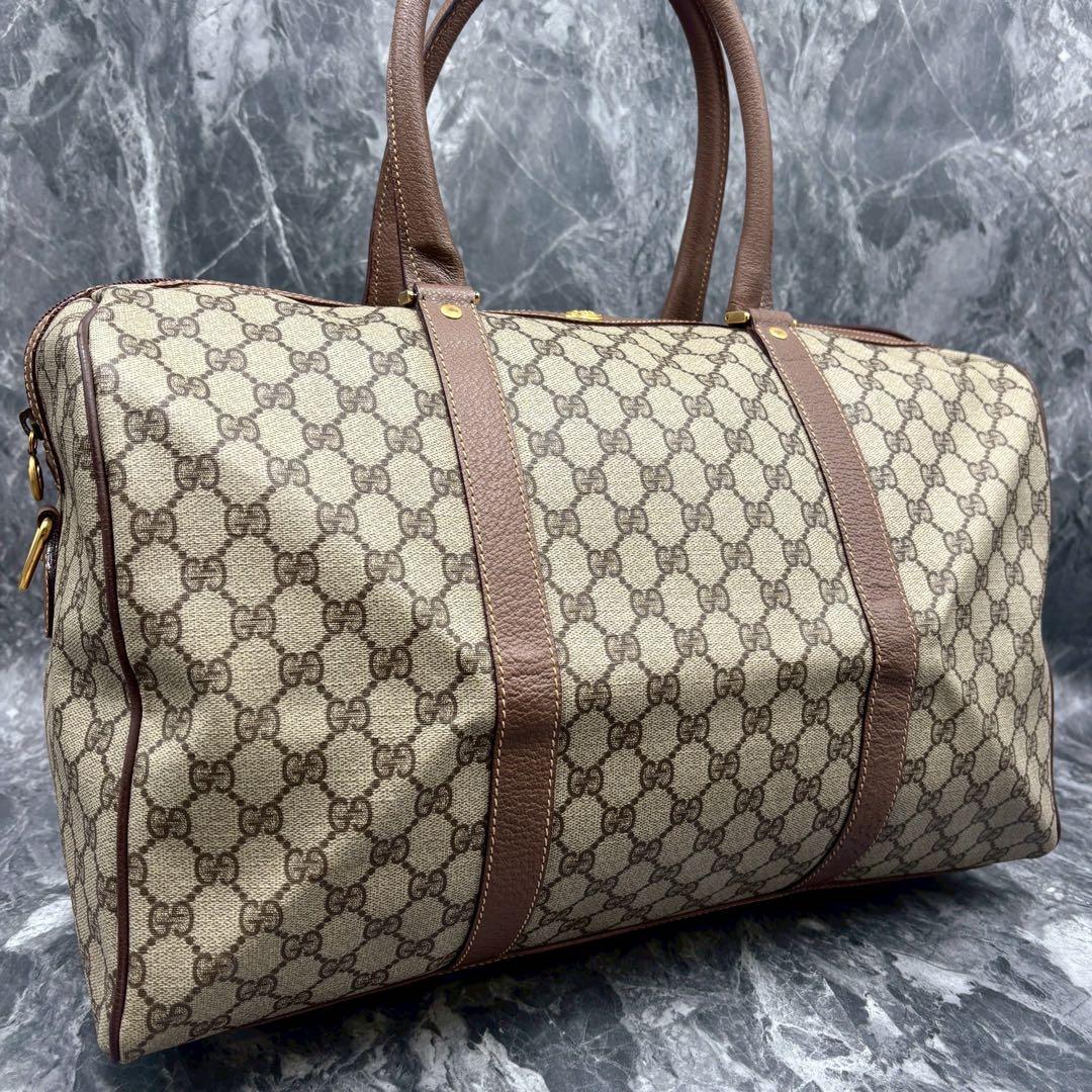 ✨美品✨GUCCI GGボストンバッグ ショルダー ベージュ ブラウン レザー