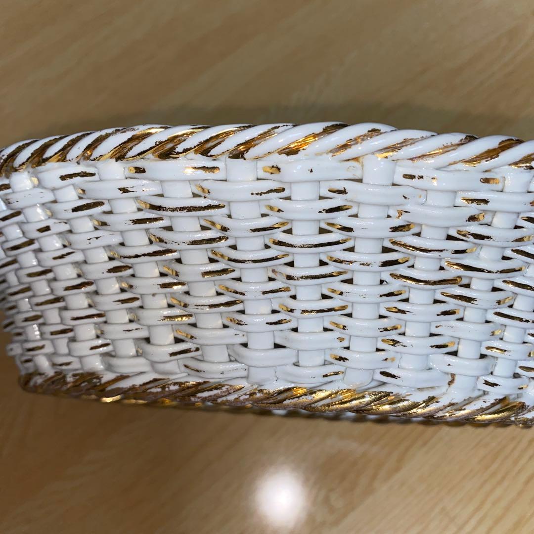 マイセン 網トレー　花柄　ボタン剣