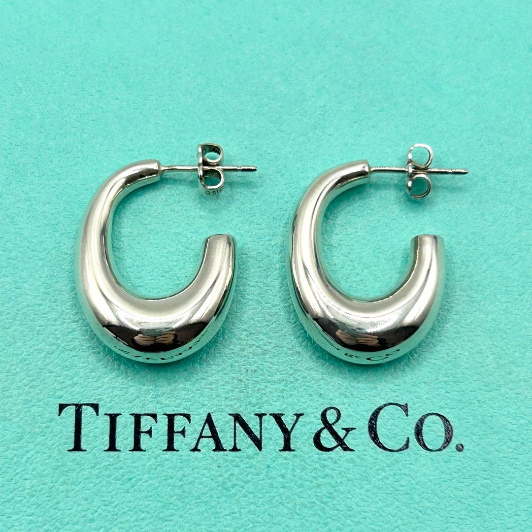 美品　ティファニー　J ハーフ　フープ　ピアス　シルバー　925 社外キャッチ