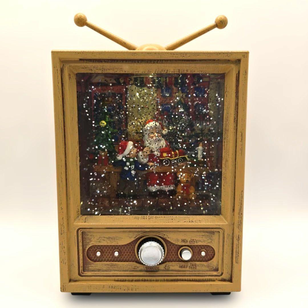 す*ん様 ★値下! レトロテレビ型 クリスマス音楽＆雪舞仕掛 サンタクロース ス