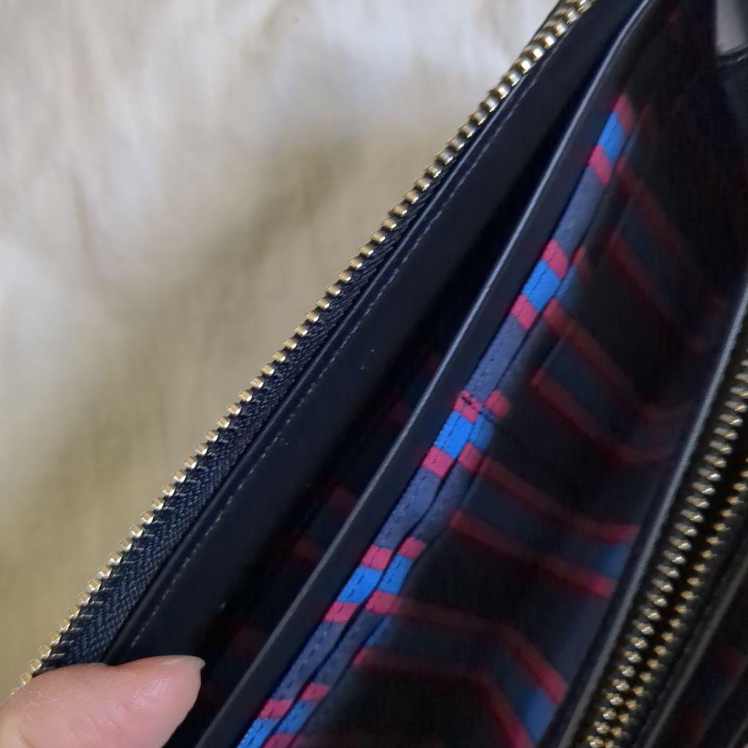 未使用　タケオキクチ ラウンドジップ 型押し 牛革 TAKEO KIKUCHI