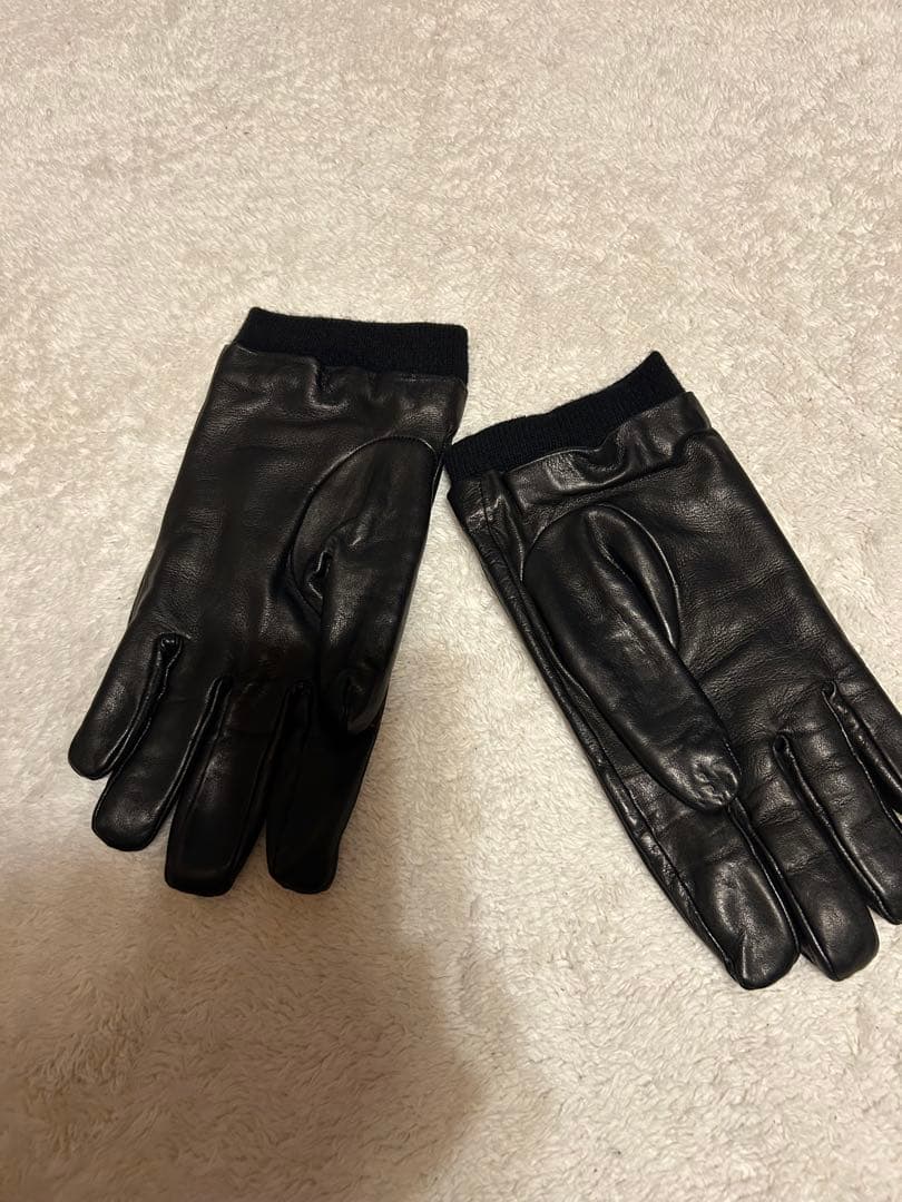 DIESEL レザー手袋　ブラック　メンズ