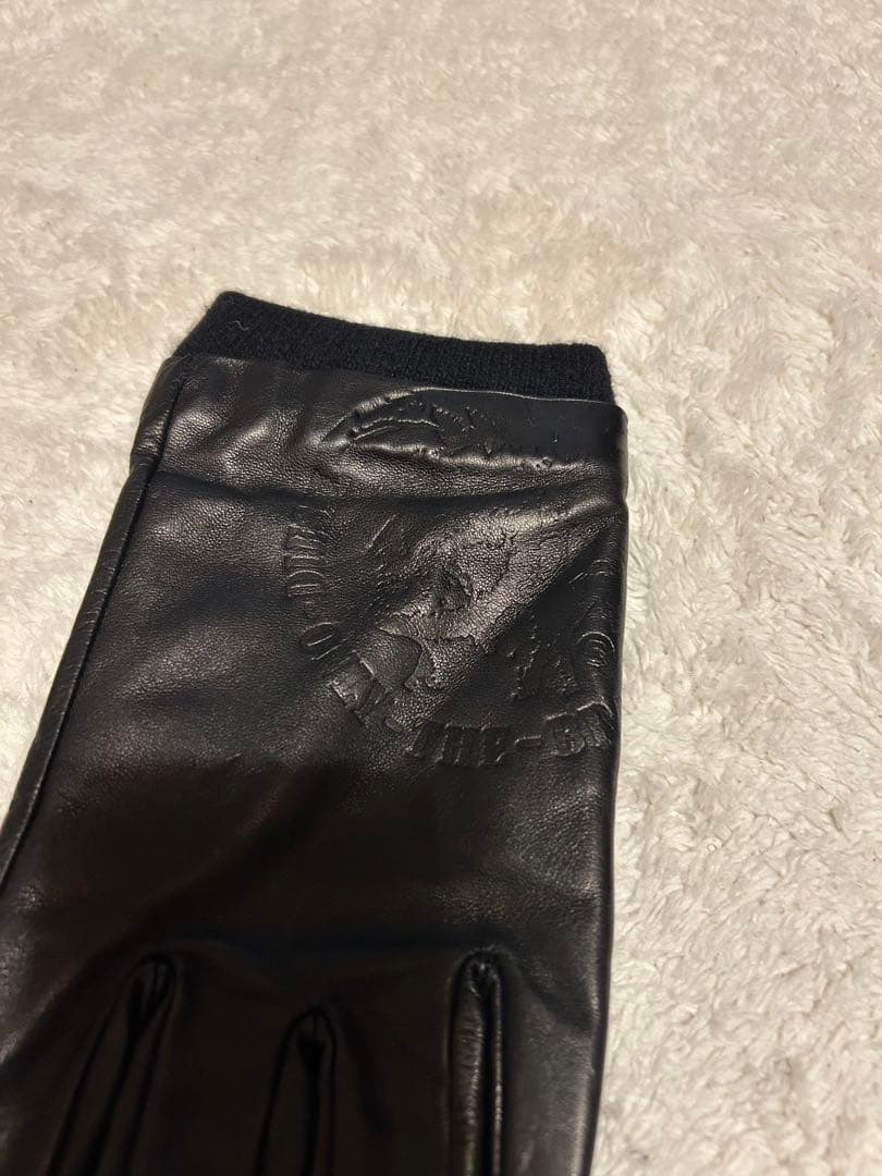 DIESEL レザー手袋　ブラック　メンズ