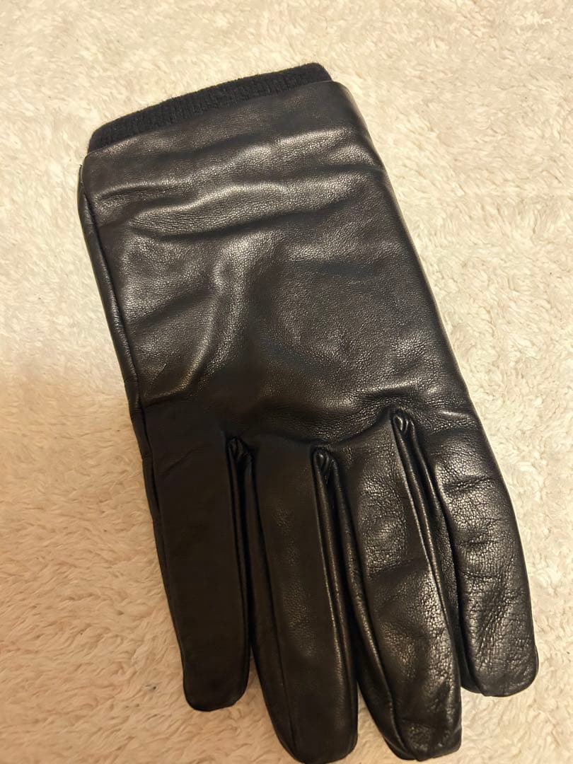 DIESEL レザー手袋　ブラック　メンズ