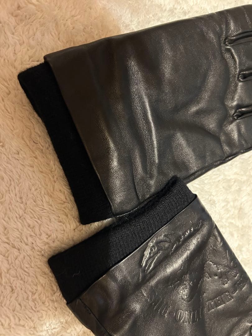 DIESEL レザー手袋　ブラック　メンズ