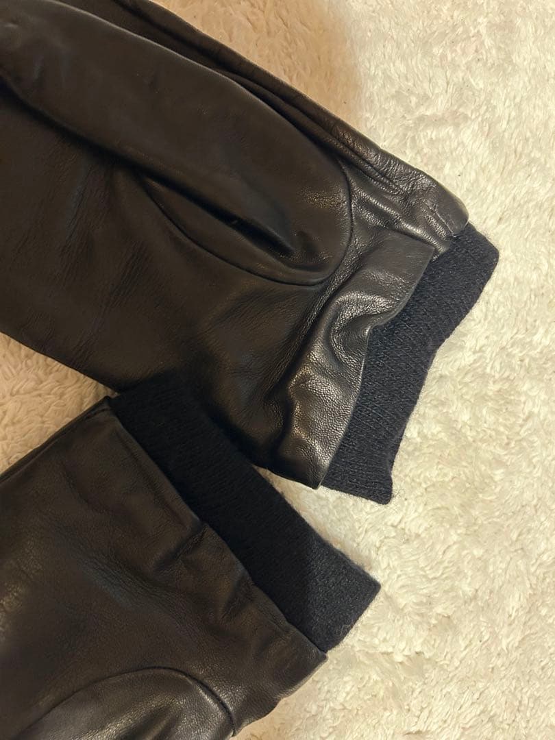 DIESEL レザー手袋　ブラック　メンズ