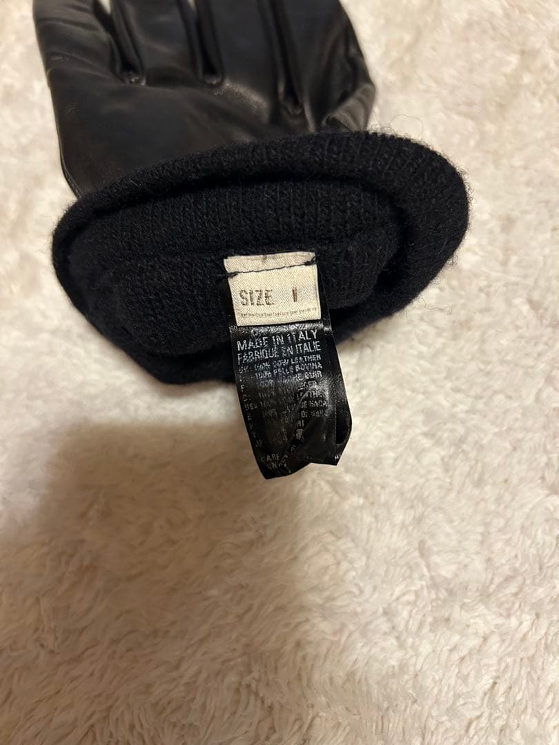 DIESEL レザー手袋　ブラック　メンズ