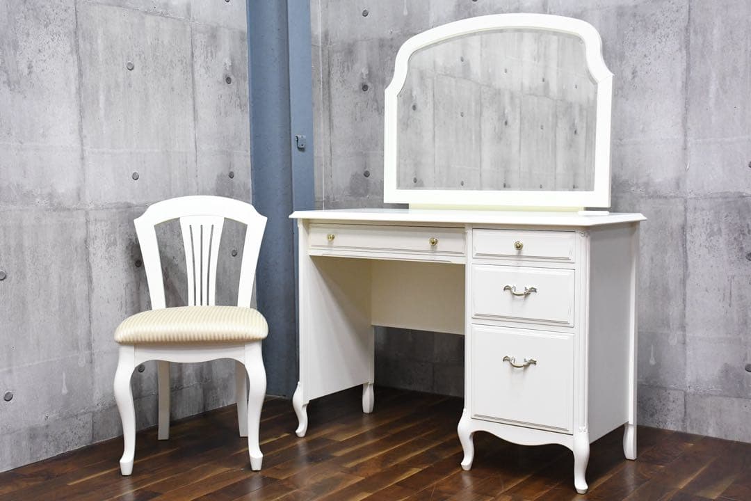 EGC42 IDC大塚家具 セリーヌ ドレッサー チェア セット 東海家具