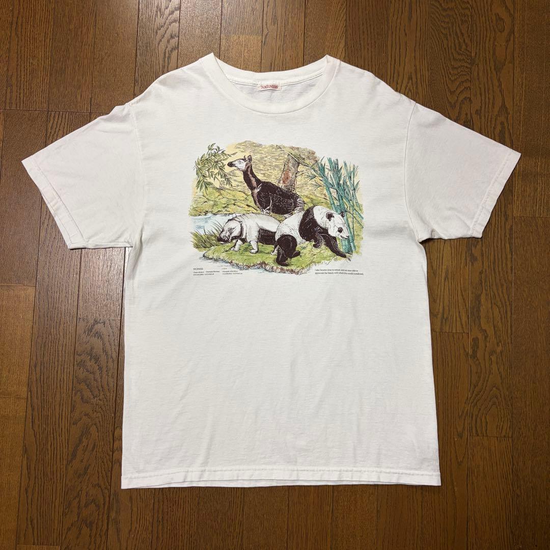niceness CONRAD 動物イラスト Tシャツ M ホワイト
