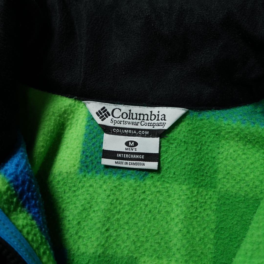 y2k Columbia フリースナイロンジャケット チェック柄 シティーボーイ