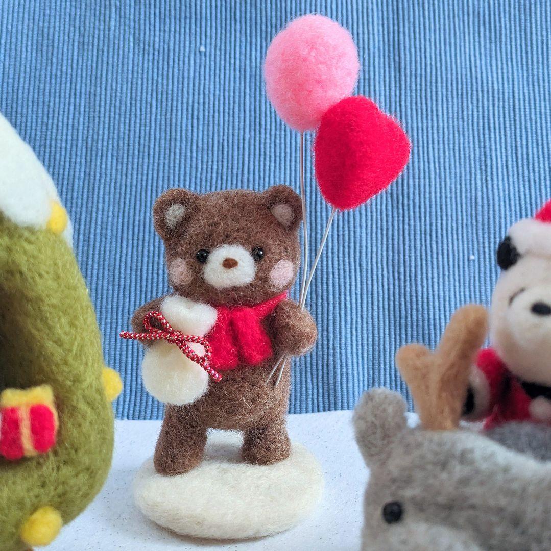 羊毛フェルト 作品 森のクリスマスパーティー 【バラ売り可】