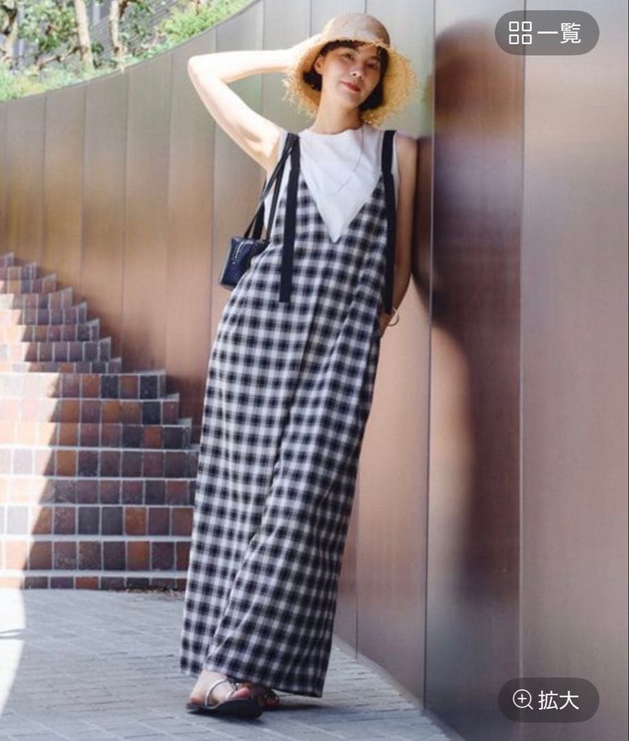 完売BABYLONE バイカラーキャミオールインワンサロペット